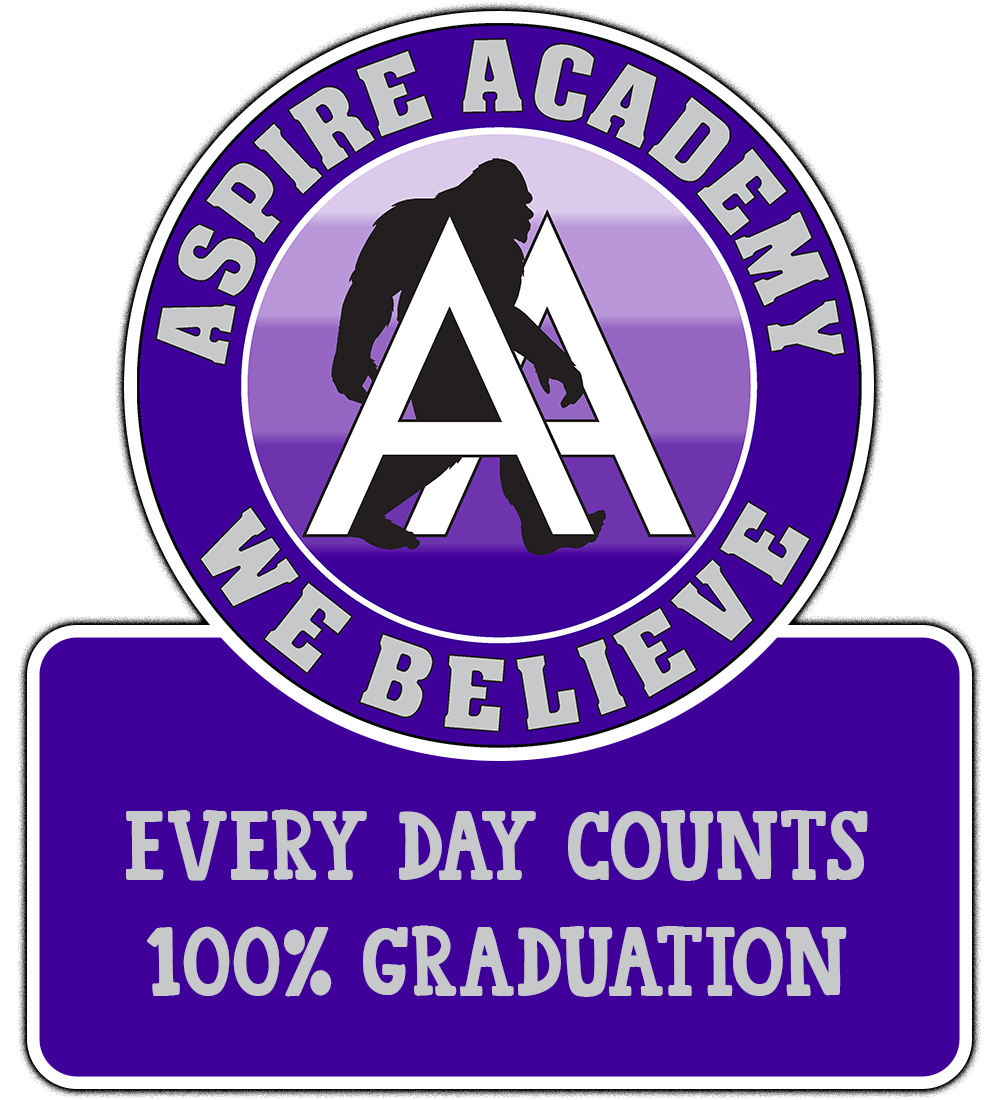 Aspire Logo with: Every Day Counts  100% graduation